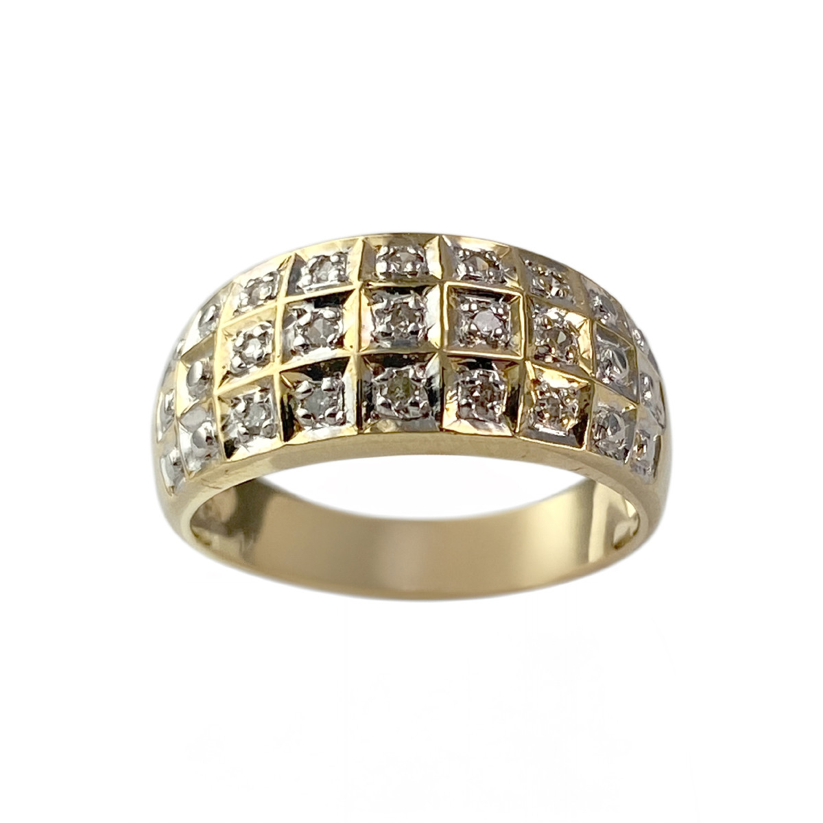 Bague d'occasion or 750 2 tons diamants
