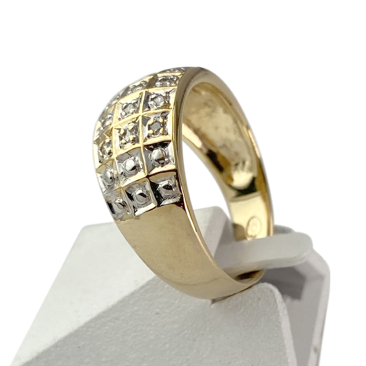 Bague d'occasion or 750 2 tons diamants - vue 2