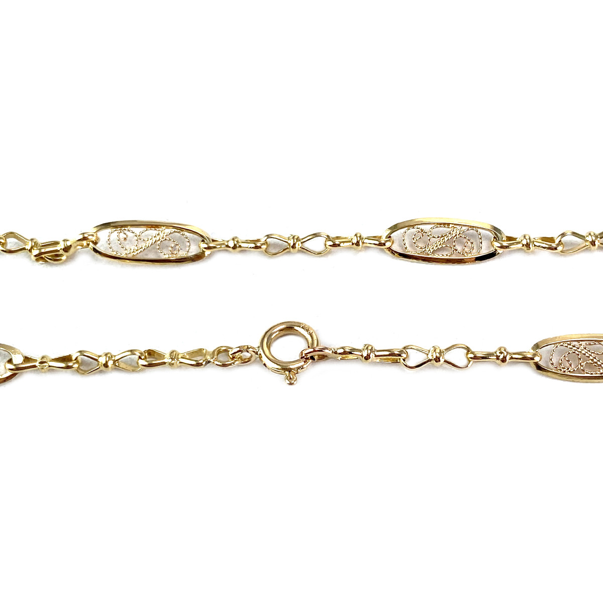 Sautoir d'occasion or 750 jaune maille filigrane 124 cm - vue 3