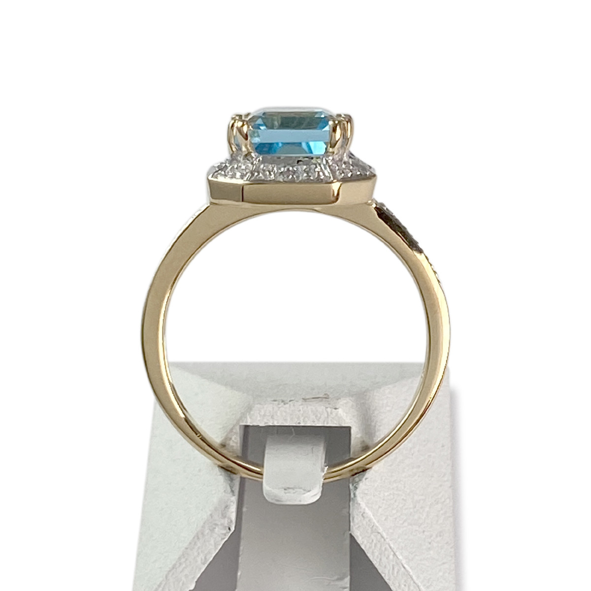 Bague d'occasion or 750 2 tons topaze diamants - vue 3