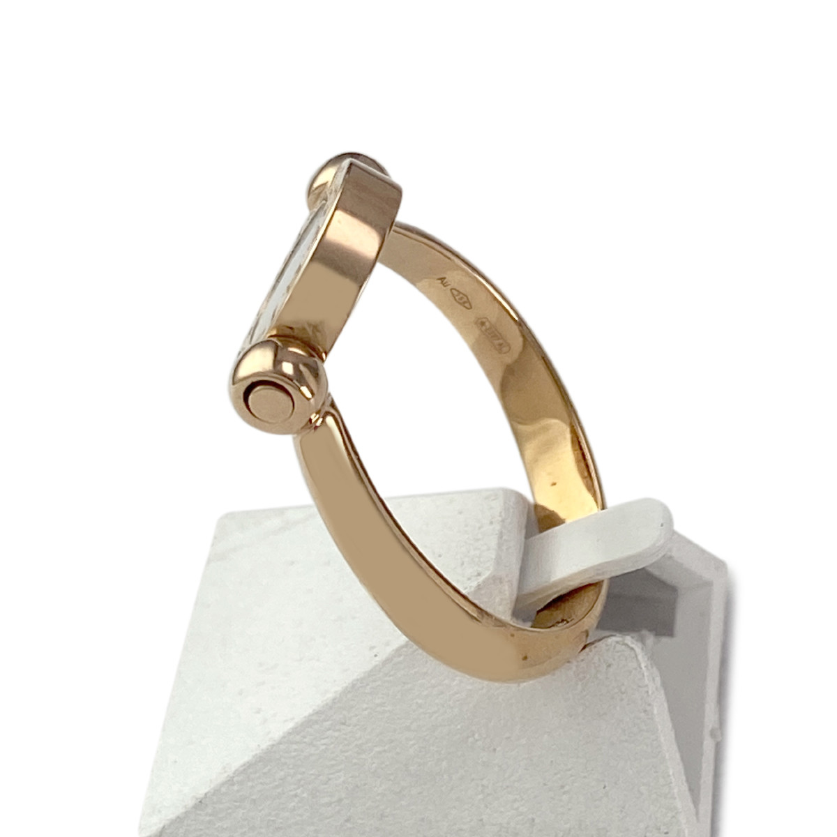 Bague reversible bulgari d'occasion or 750 jaune onyx nacre - vue 3
