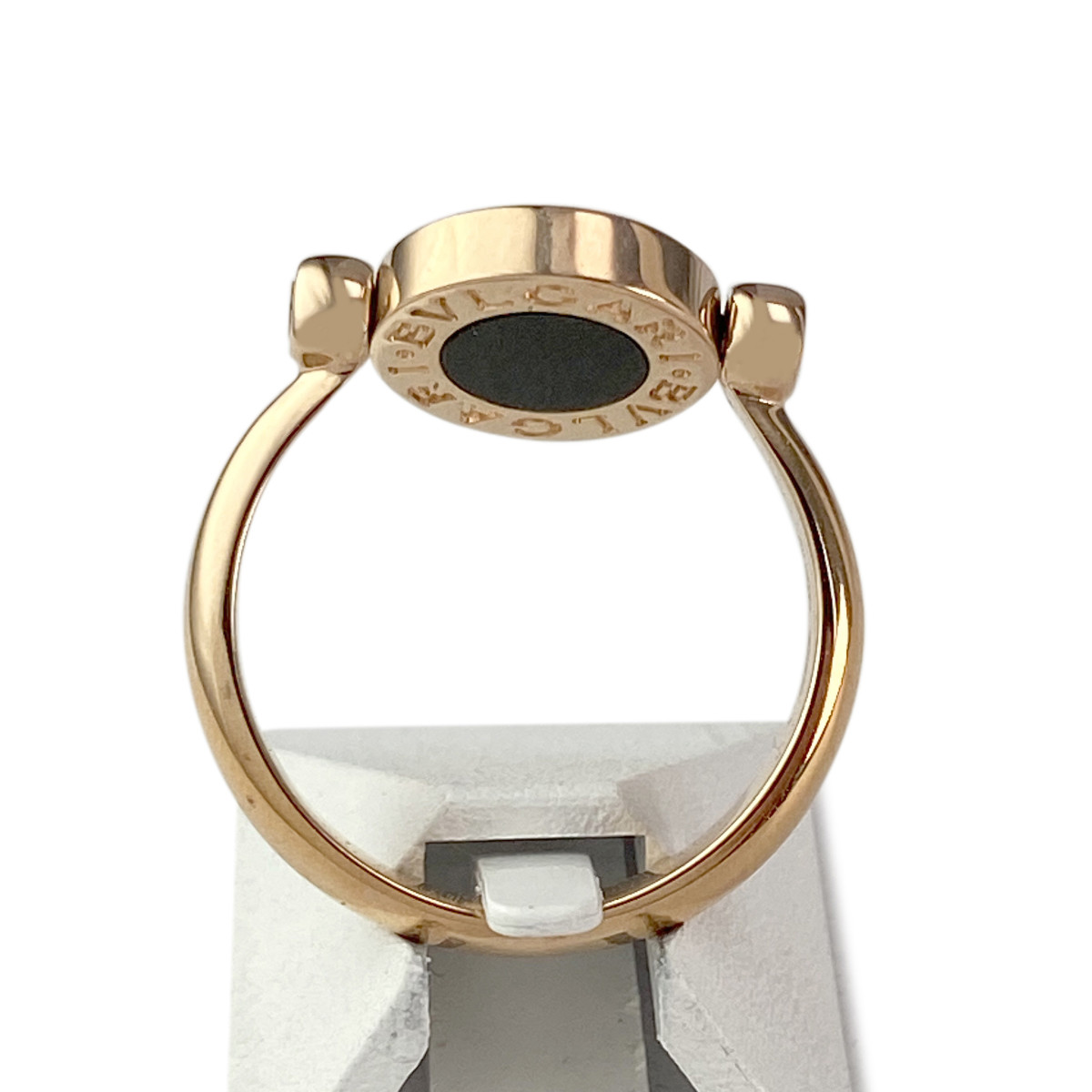 Bague reversible bulgari d'occasion or 750 jaune onyx nacre - vue 4