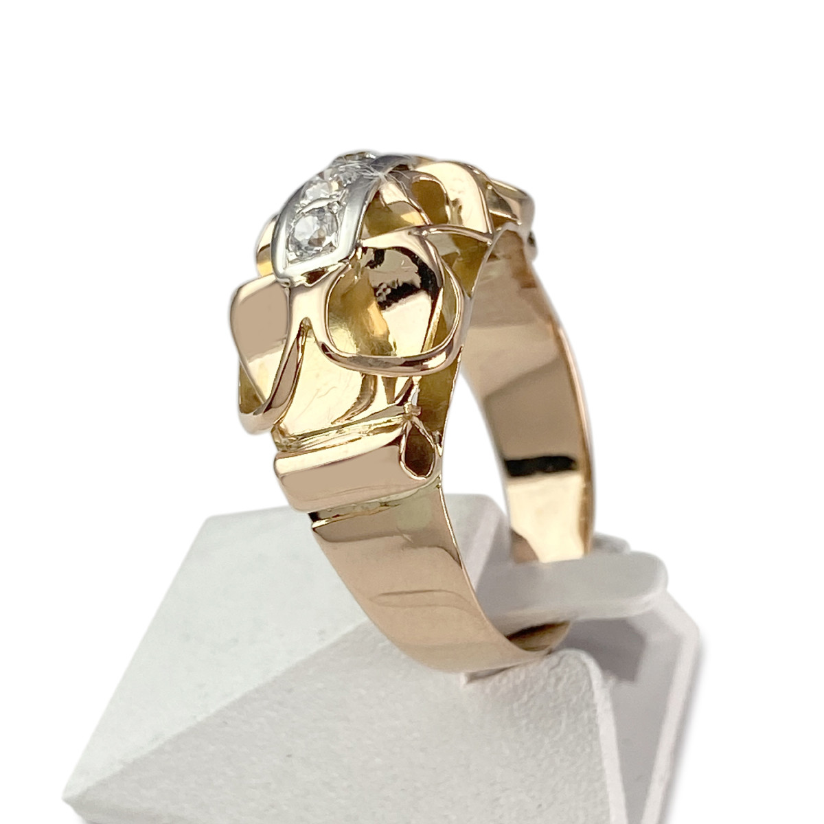 Bague d'occasion 2 ors 750 zirconias - vue 2