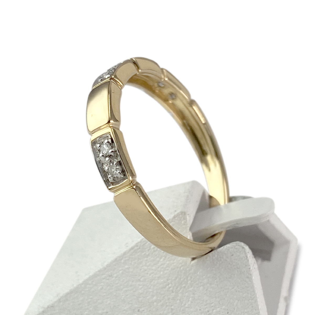 Bague d'occasion or 750 2 tons diamants - vue 2