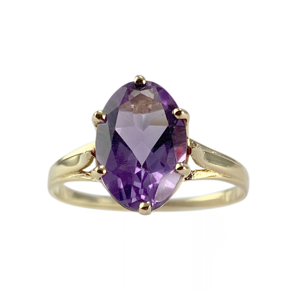 Bague d'occasion or 750 jaune améthyste