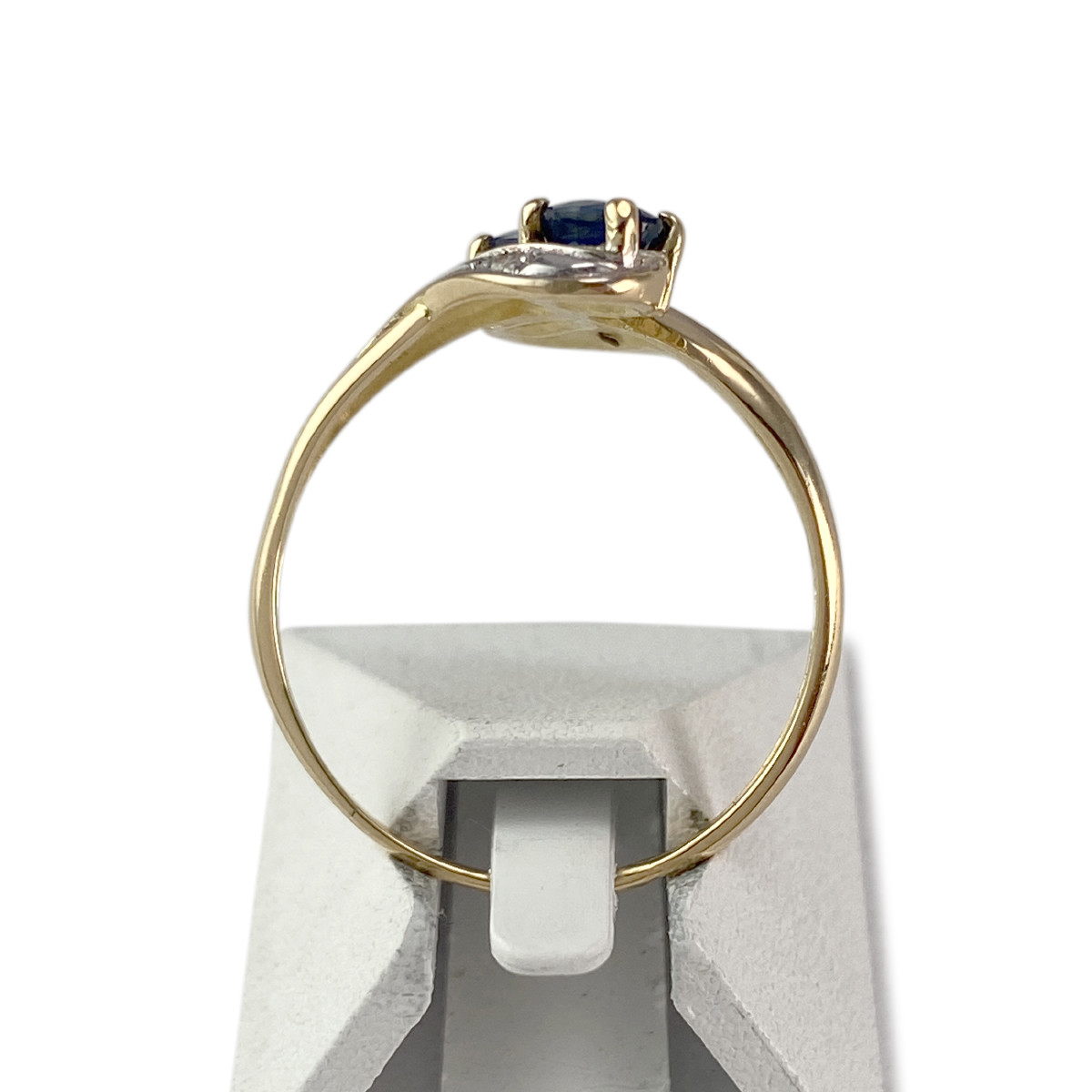 Bague d'occasion or 750 2 tons saphirs diamants - vue 3