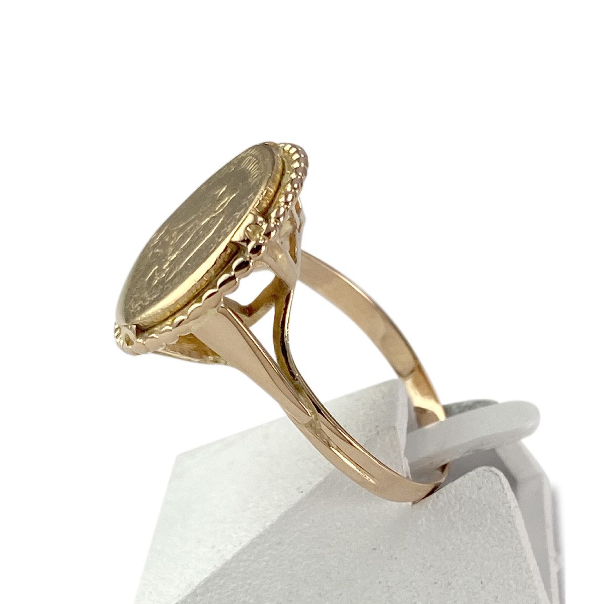 Bague d'occasion or 750 jaune porte pièce - vue 2