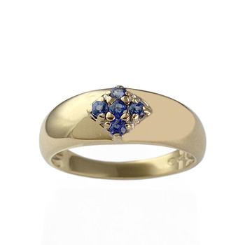 Tweedehands gouden ring 750 gele saffieren