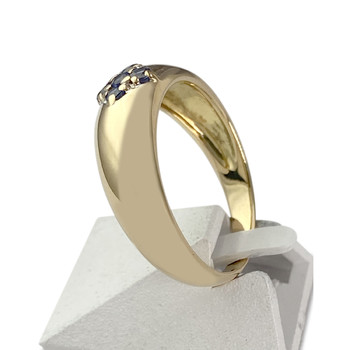 Tweedehands gouden ring 750 gele saffieren