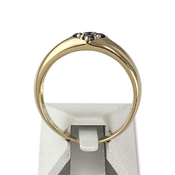 Tweedehands gouden ring 750 gele saffieren