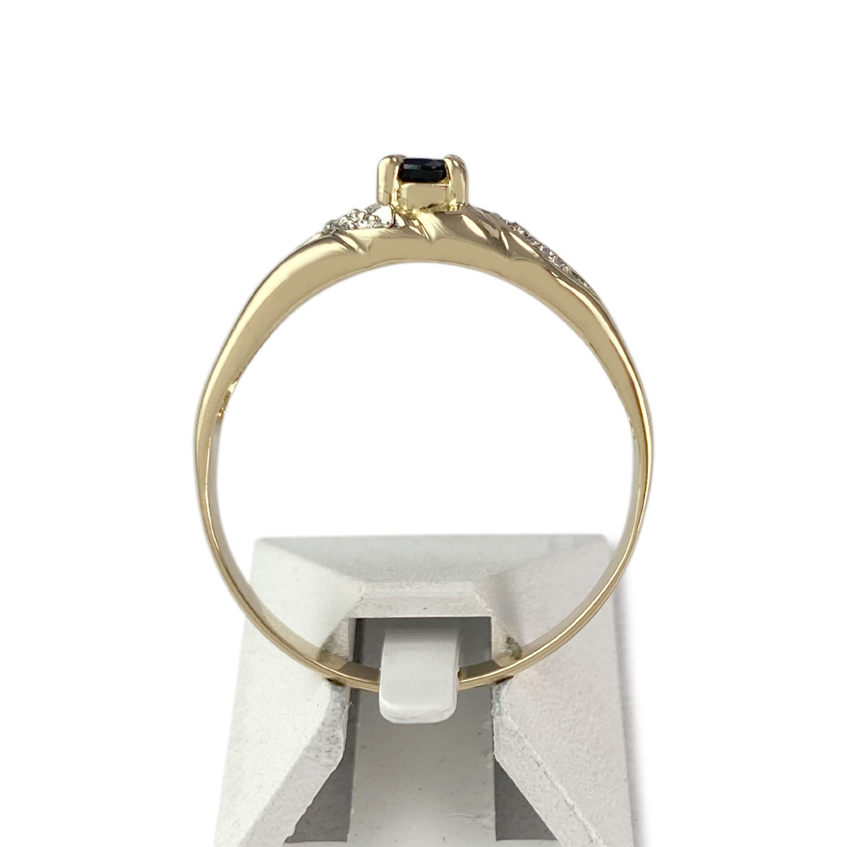Bague d'occasion or 750 2 tons saphir diamants - vue 3
