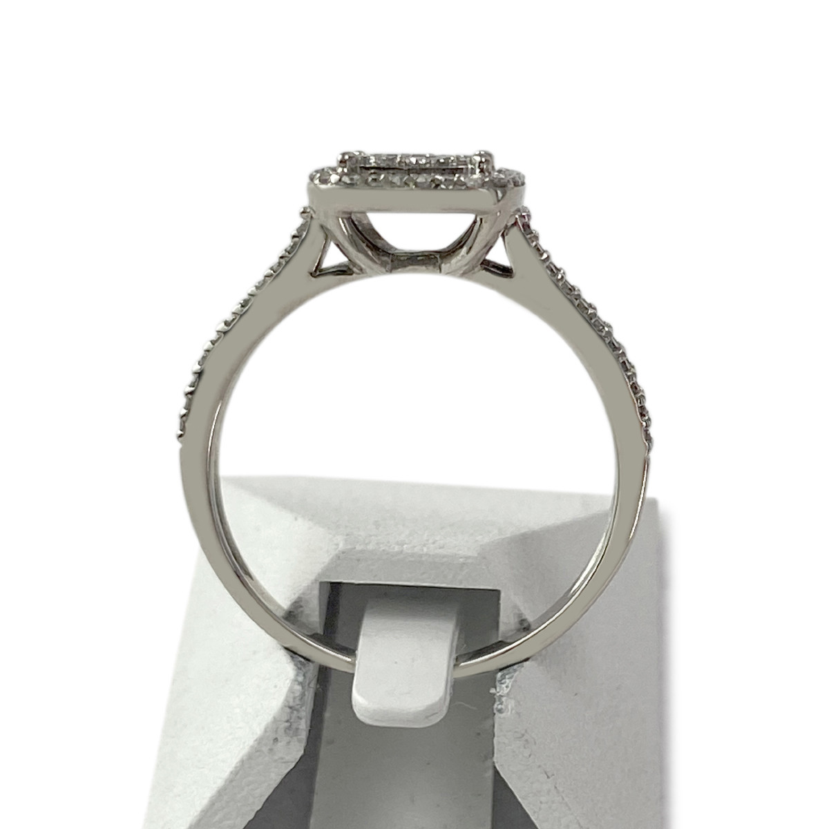 Bague d'occasion or 375 blanc diamants - vue 3