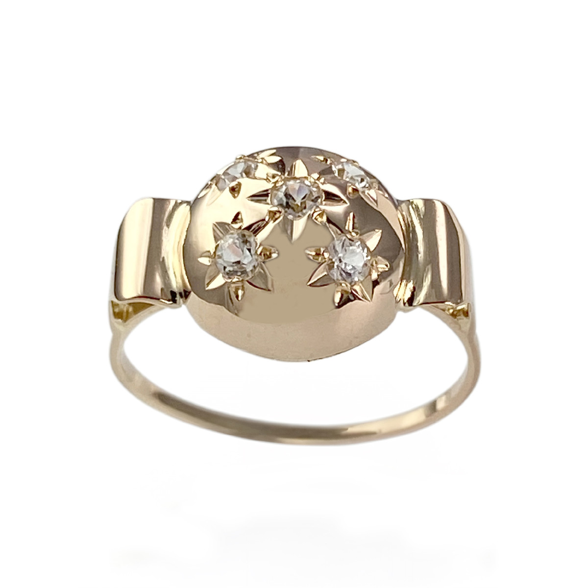 Bague d'occasion or 750 jaune spinelles synthétiques