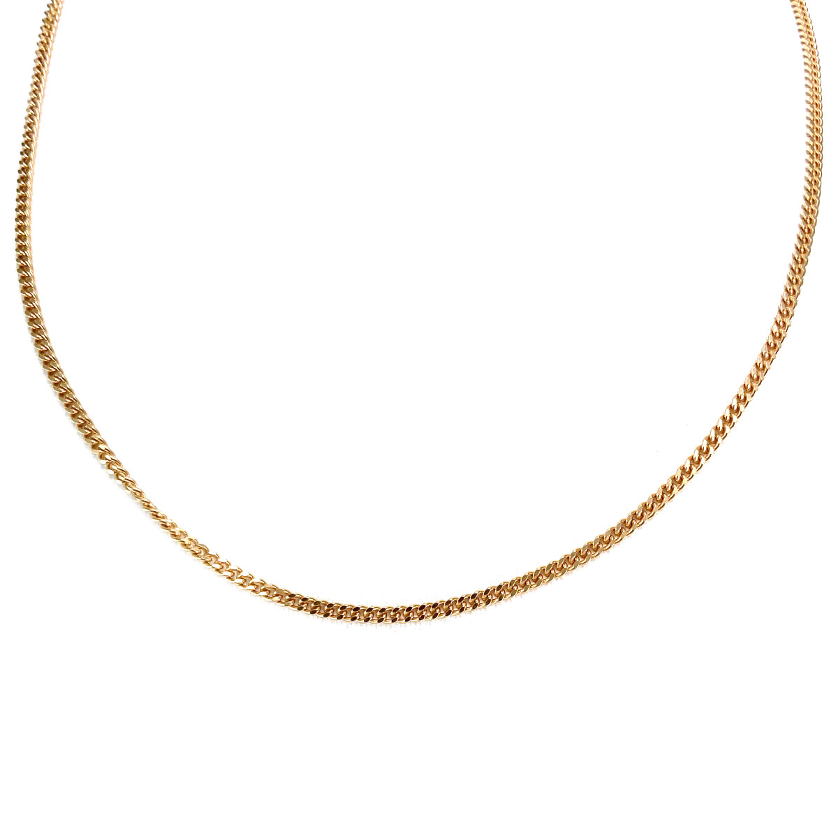 Chaîne d'occasion or 750 jaune maille gourmette 45,5 cm