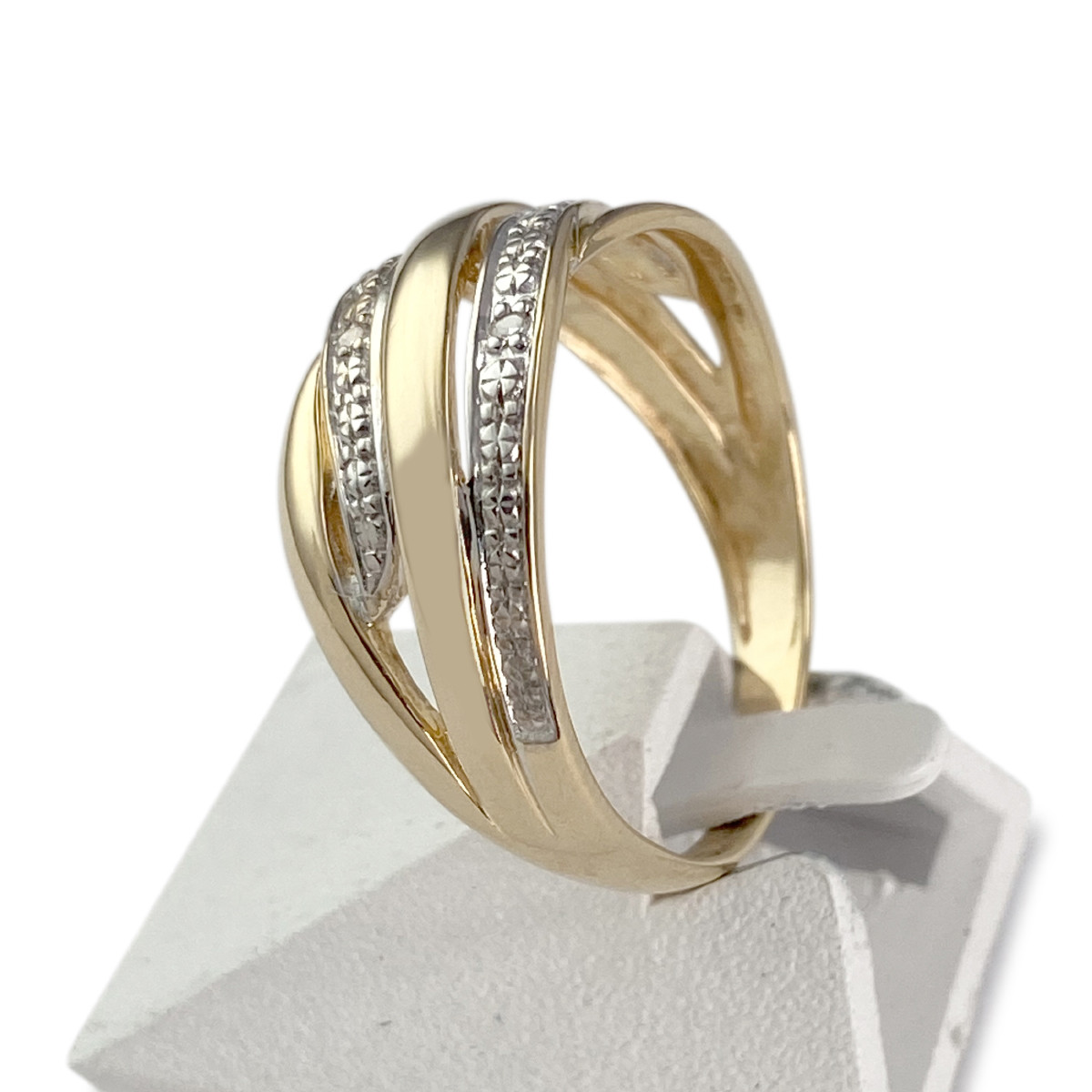 Bague d'occasion or 750 2 tons diamants - vue 2