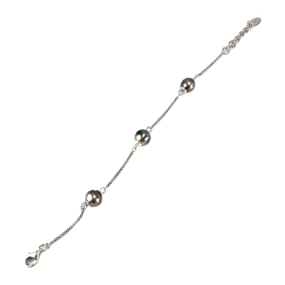 Bracelet d'occasion argent 925 perle de tahiti 19 cm - vue 2