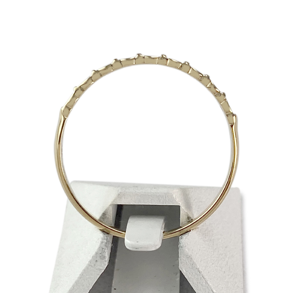 Bague demi tour d'occasion or 750 2 tons diamants - vue 3