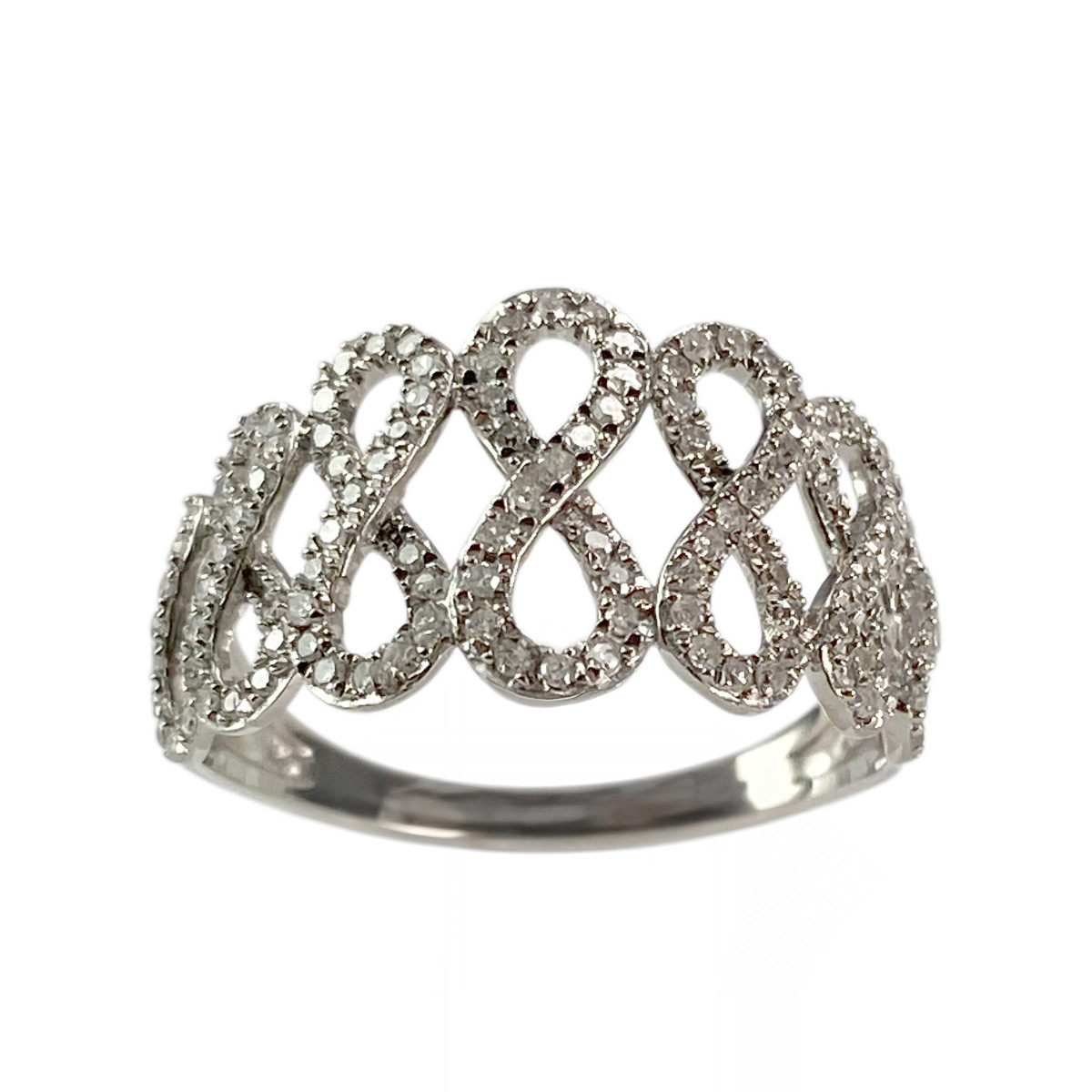 Bague d'occasion or 750 blanc diamants