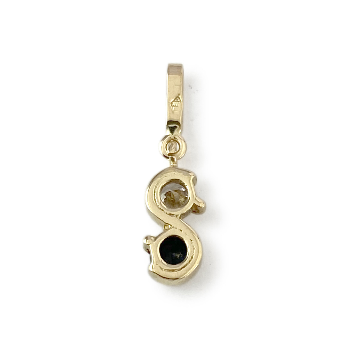 Pendentif d'occasion or 750 jaune saphir zirconia - vue 2