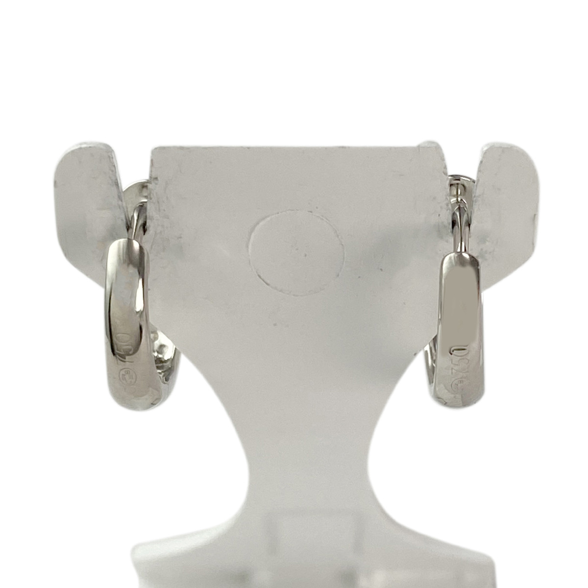 Créoles d'occasion or 750 blanc diamants 11 mm - vue 3