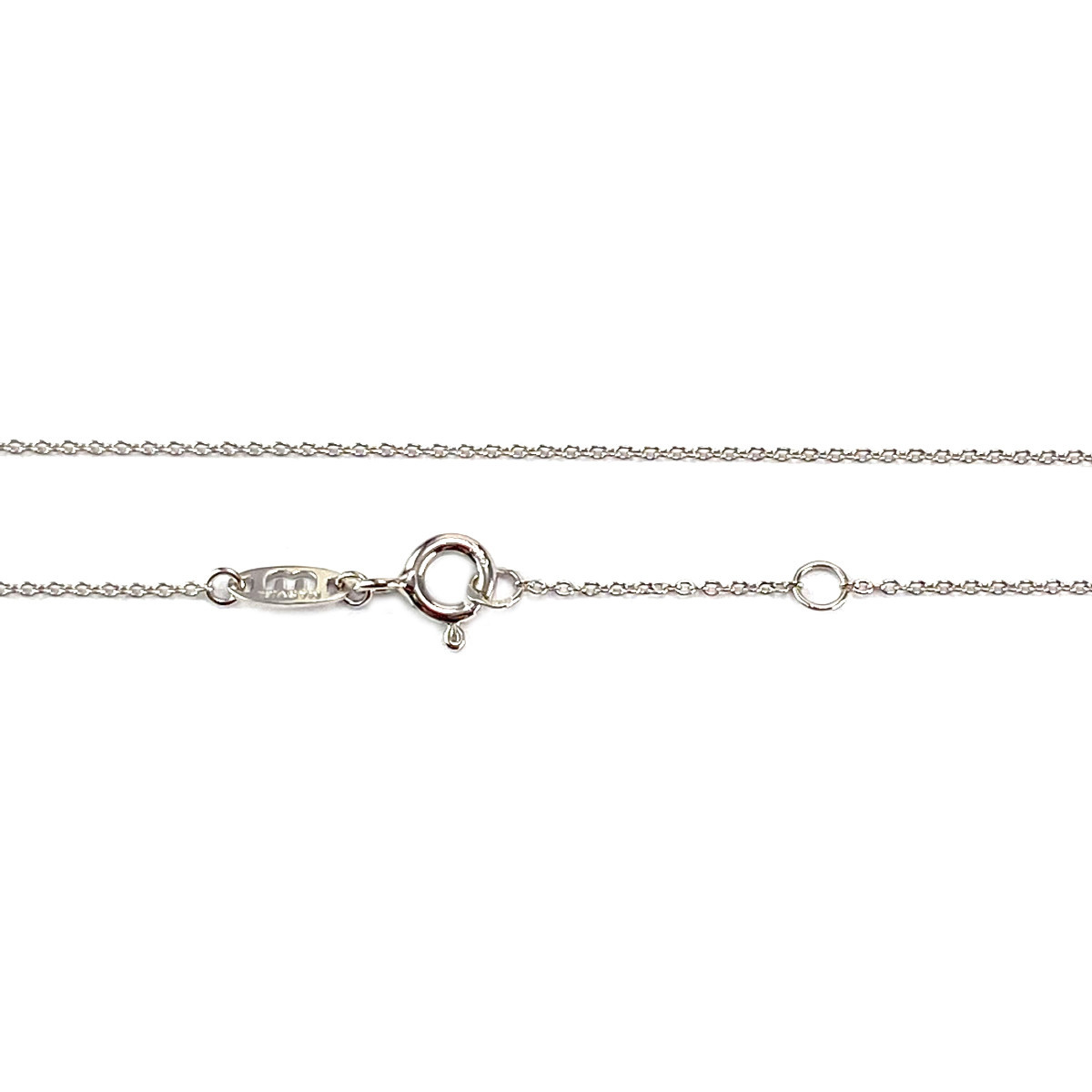 Collier d'occasion or 750 blanc maille forçat diamants 42 cm - vue 3