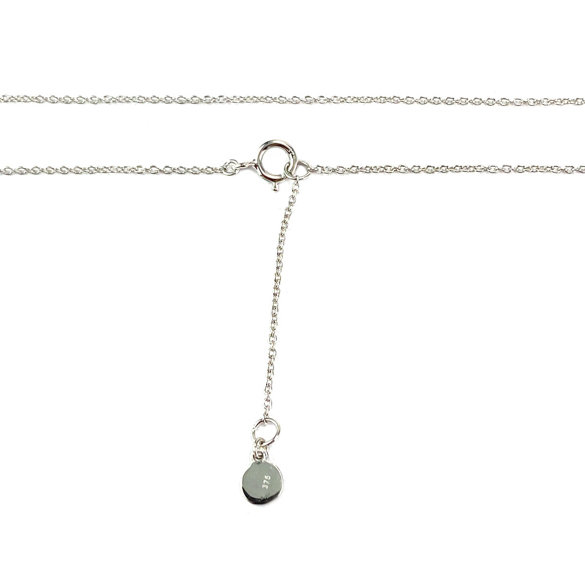 Collier d'occasion or 375 blanc diamants maille forçat 45 cm - vue 3