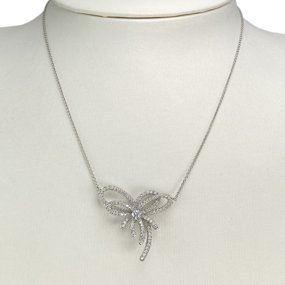 Collier d'occasion or 750 blanc diamants maille forçat 42 cm - vue 2