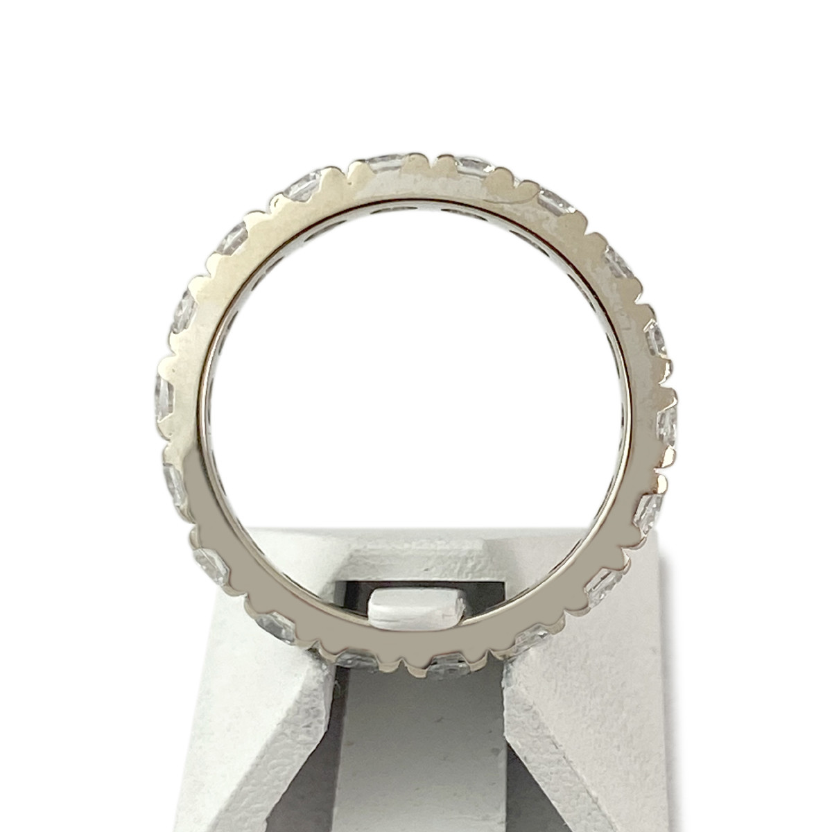Bague d'occasion or 750 blanc tour complet zirconias - vue 3