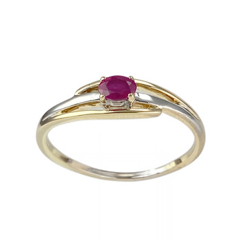 Bague d'occasion or 750 2 tons rubis