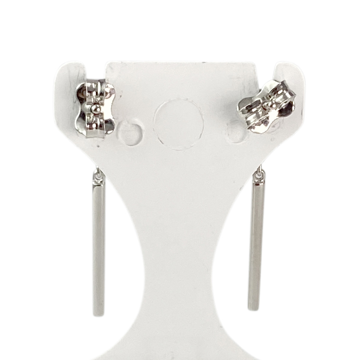 Boucles d'oreilles pendants d'occasion or 375 blanc diamants - vue 3