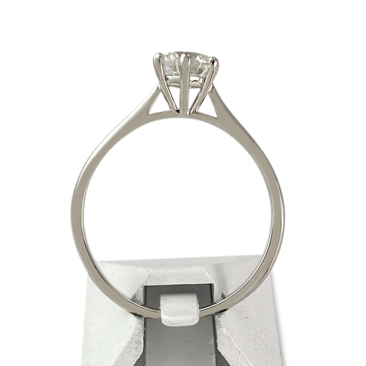 Solitaire d'occasion or 750 blanc diamant - vue 3
