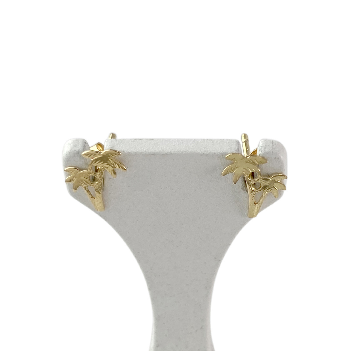 Boucles d'oreilles clous palmiers d'occasion or 750 jaune