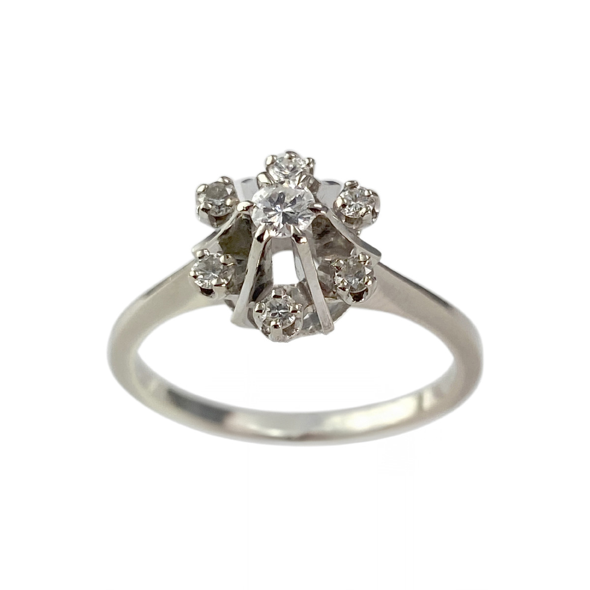 Bague d'occasion or 750 blanc diamants