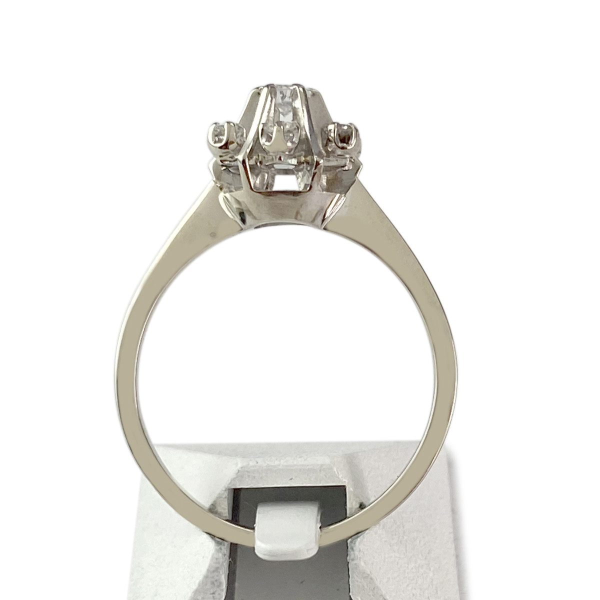 Bague d'occasion or 750 blanc diamants - vue 3