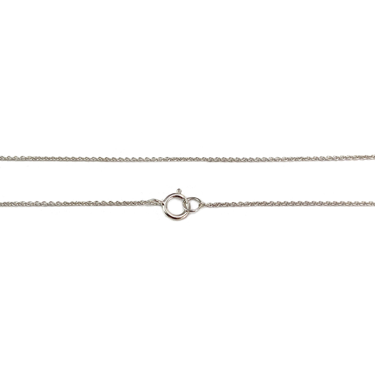 Collier d'occasion or 375 blanc maille forçat perle de tahiti diamants 42 cm - vue 3