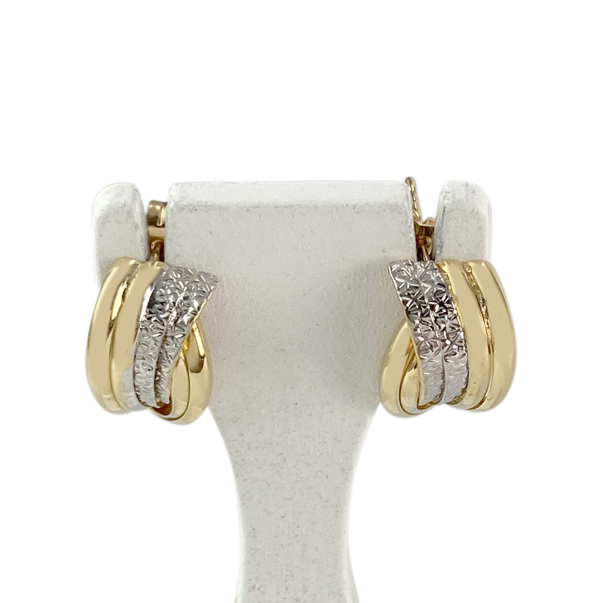 Boucles d'oreilles clous d'occasion or 750 2 tons