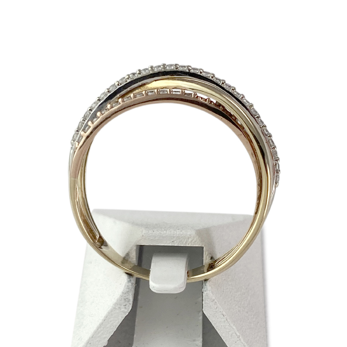 Bague d'occasion 3 ors 375 zirconias - vue 3