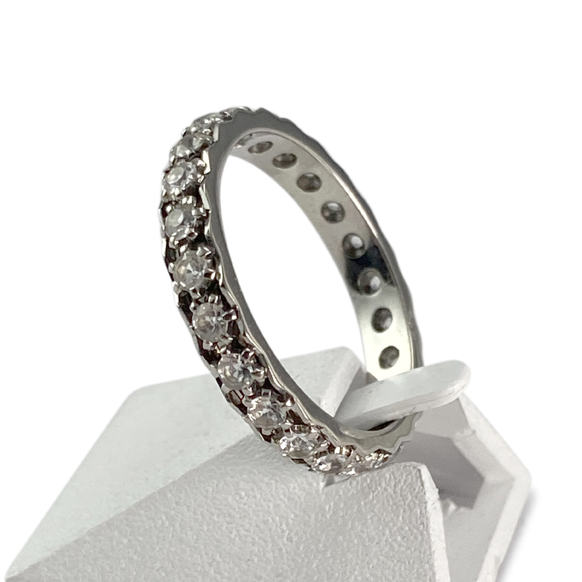 Bague d'occasion or 750 blanc zirconias - vue 2