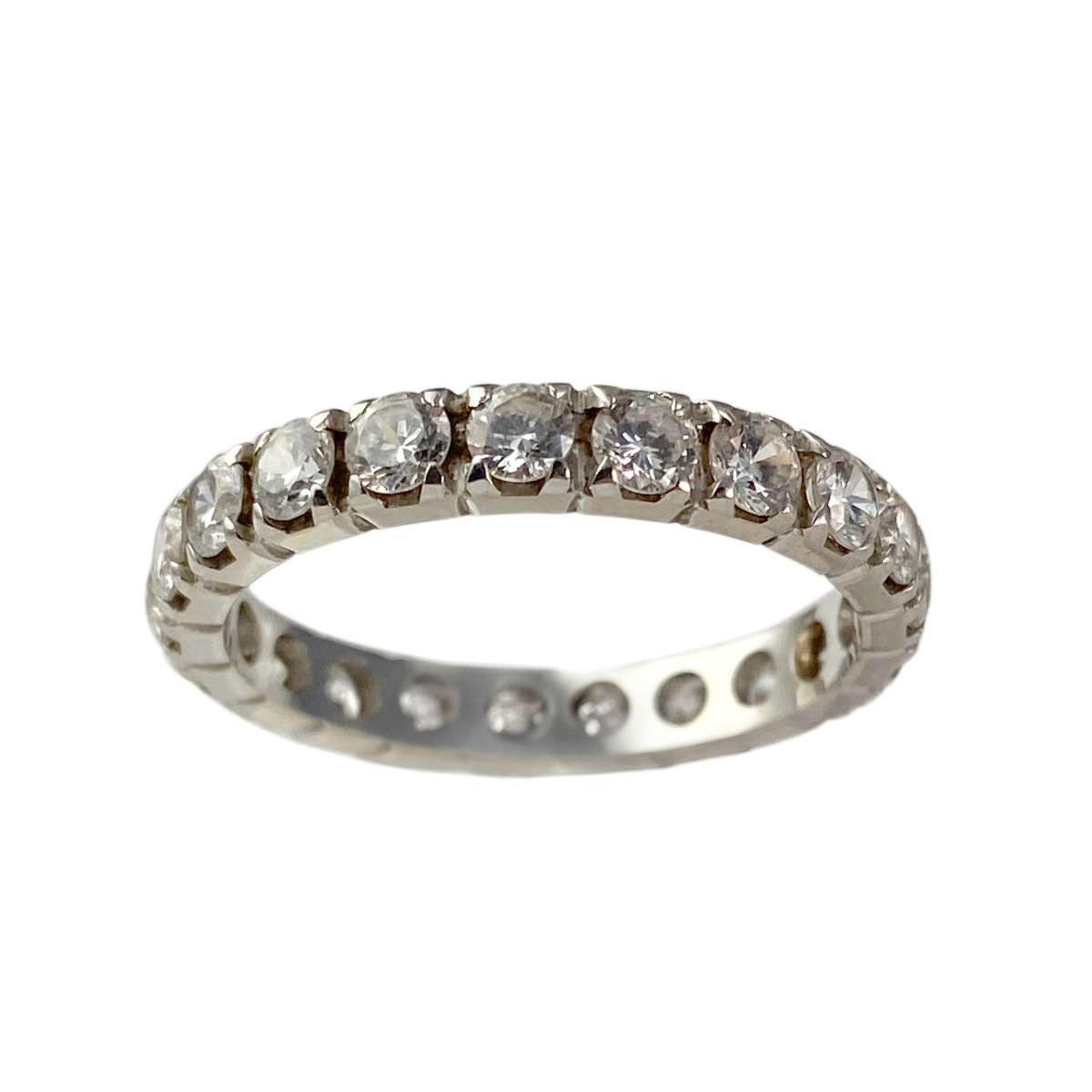 Bague d'occasion or 750 blanc zirconias