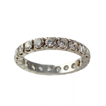 Tweedehands gouden 750 witte zirkonia ring