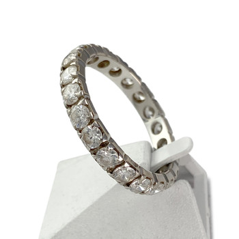 Tweedehands gouden 750 witte zirkonia ring