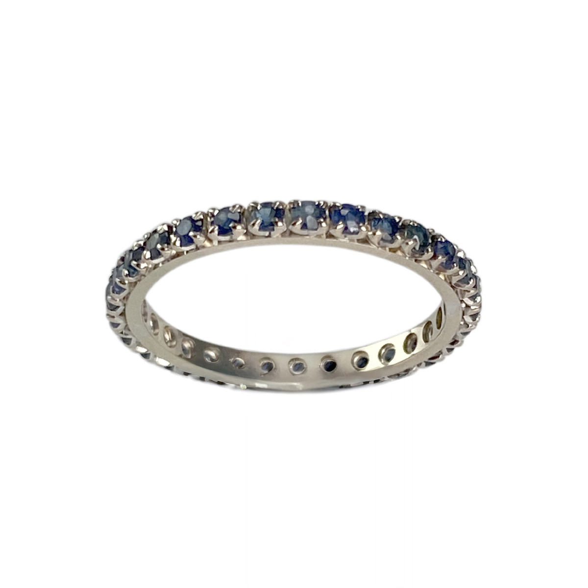 Bague d'occasion or 750 blanc saphirs