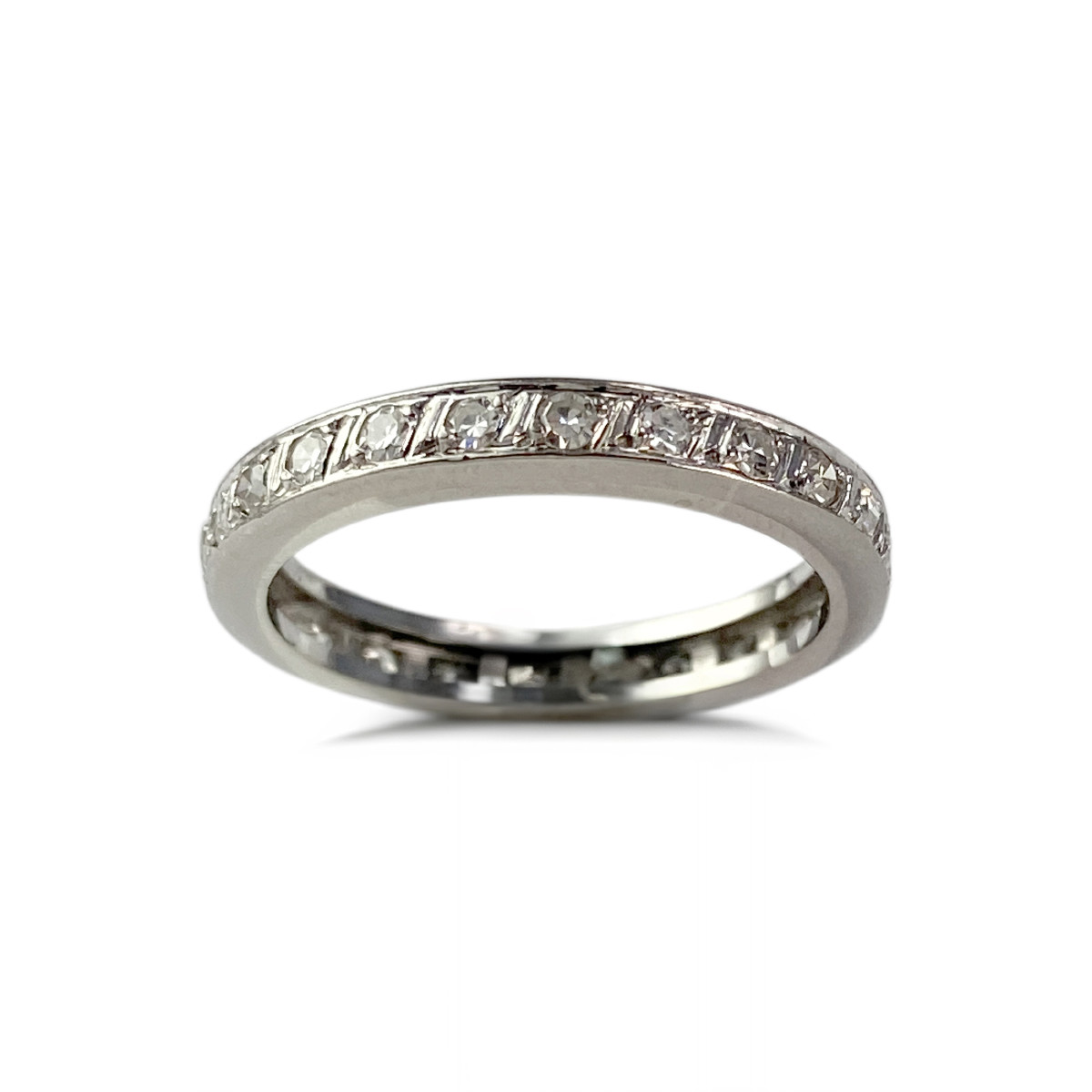 Bague d'occasion or 750 blanc diamants