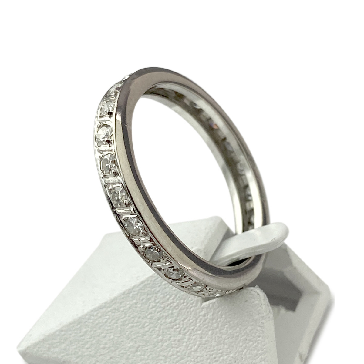 Bague d'occasion or 750 blanc diamants - vue 2