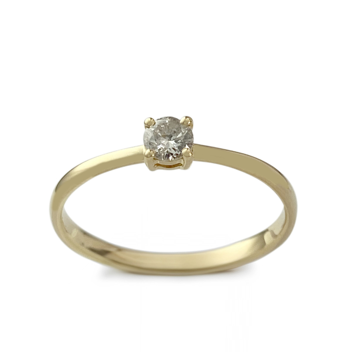 Solitaire d'occasion or 750 jaune diamant