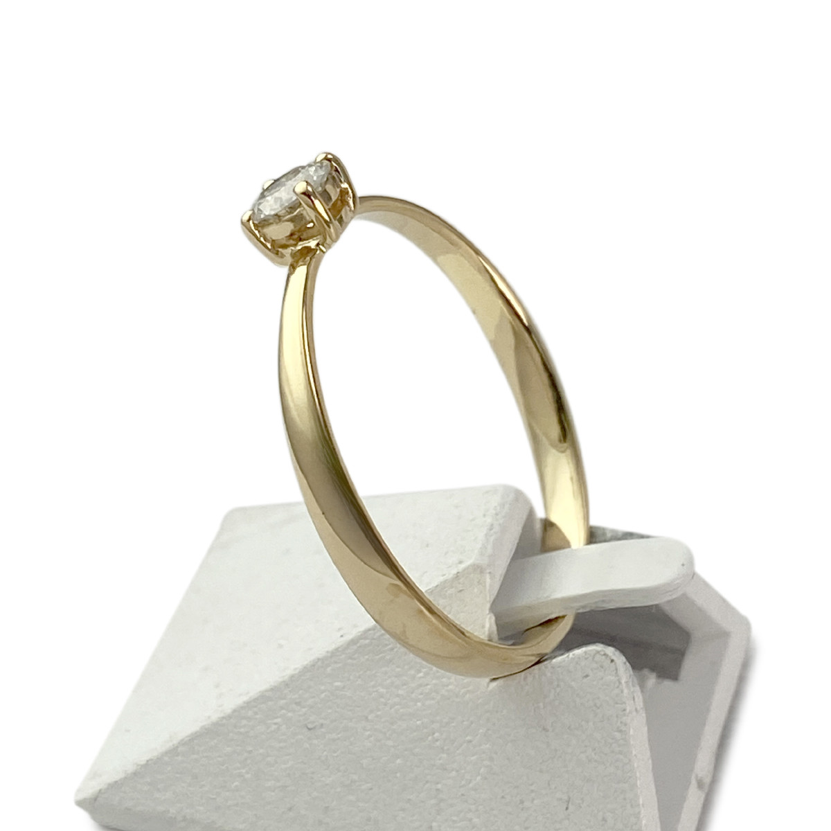 Solitaire d'occasion or 750 jaune diamant - vue 2