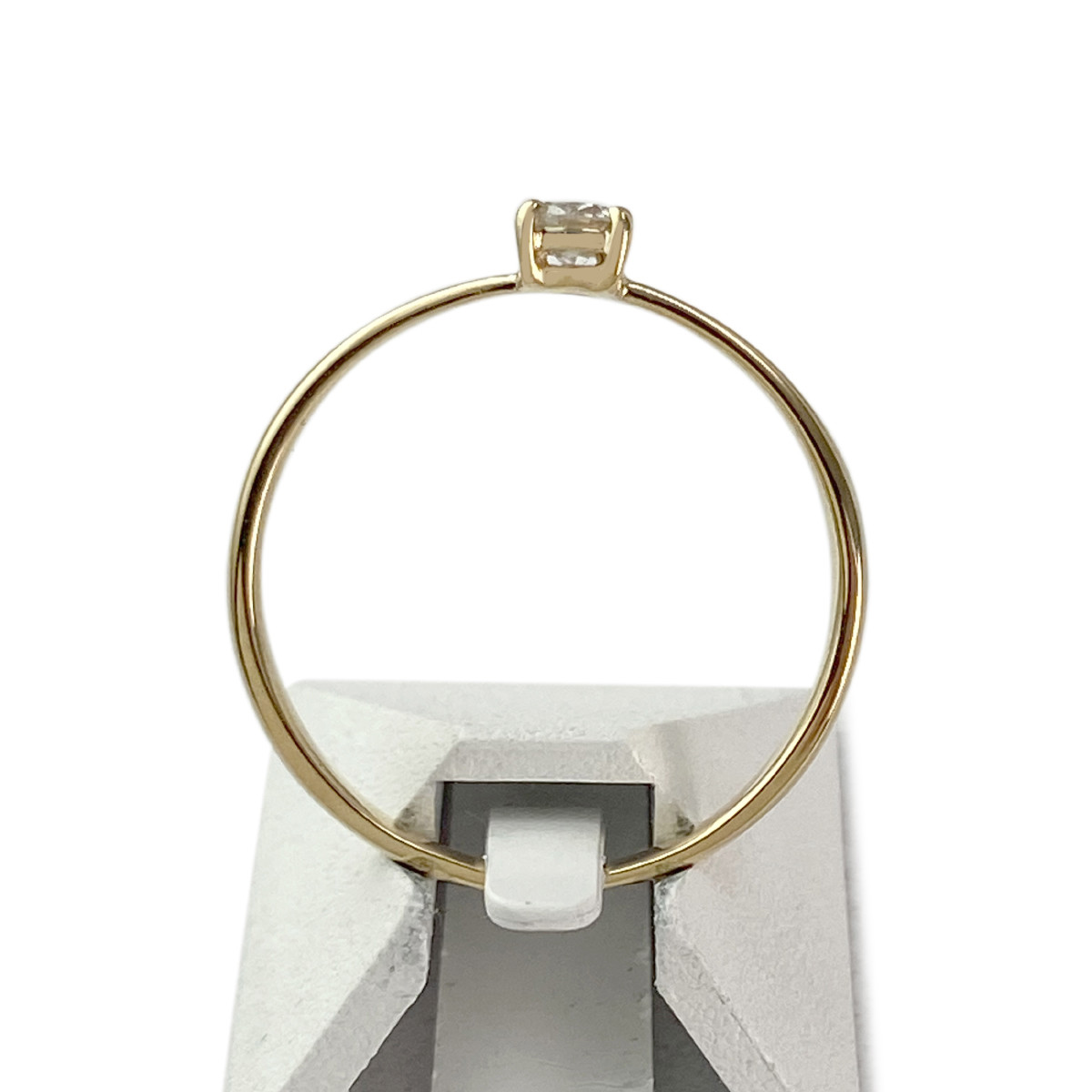 Solitaire d'occasion or 750 jaune diamant - vue 3