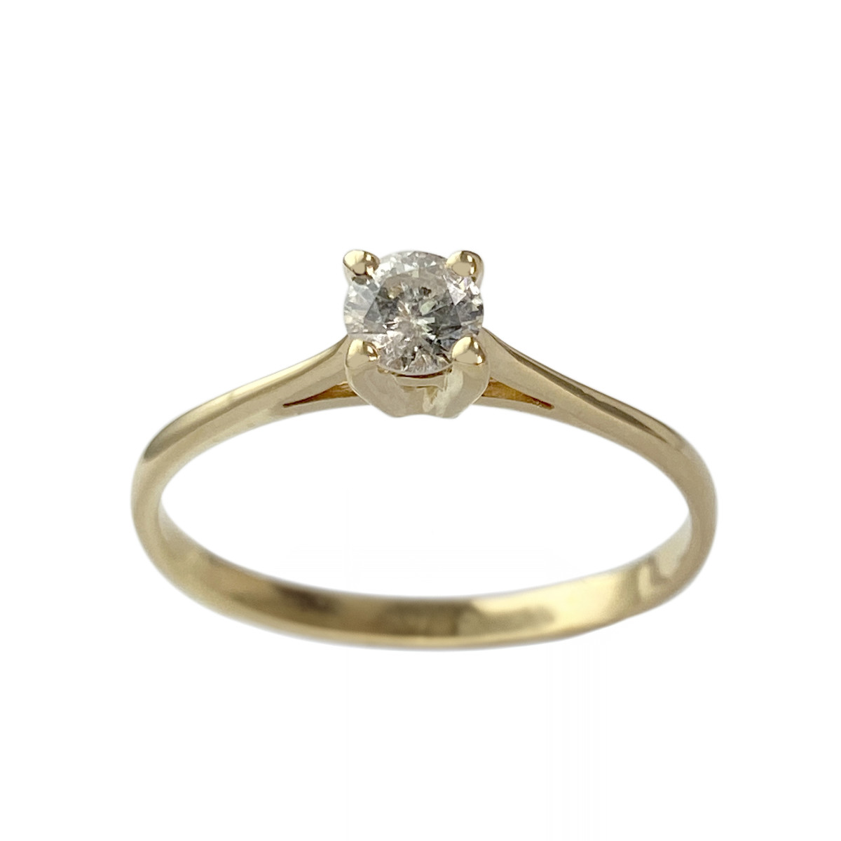 Solitaire d'occasion or 750 jaune diamant