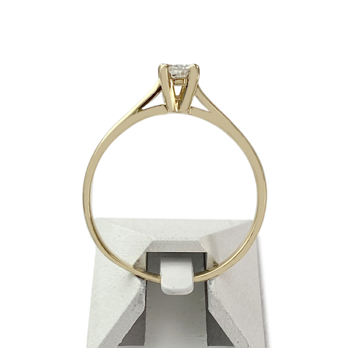 Solitaire d'occasion or 750 jaune diamant - vue 3