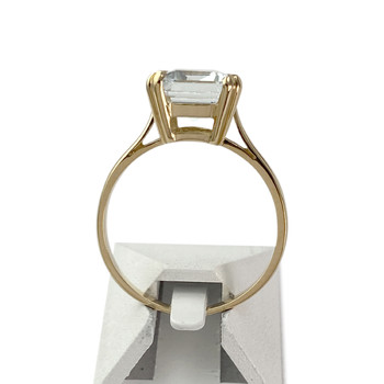 Tweedehands gouden 750 gele aquamarijn ring